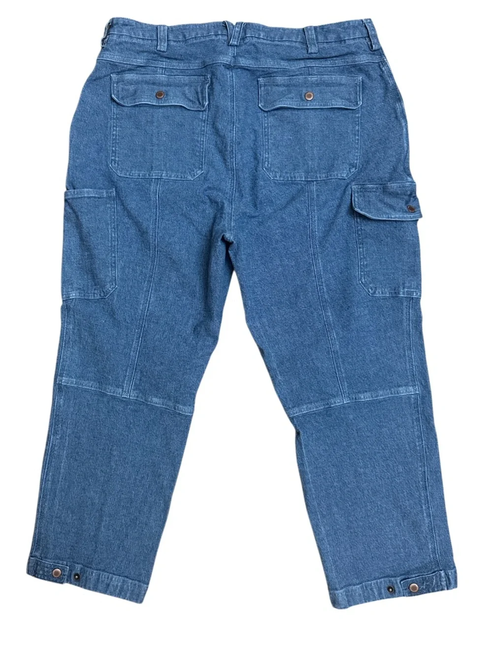Duluth Trading Women’s Relaxed Fit Blue Denim Cargo Pants